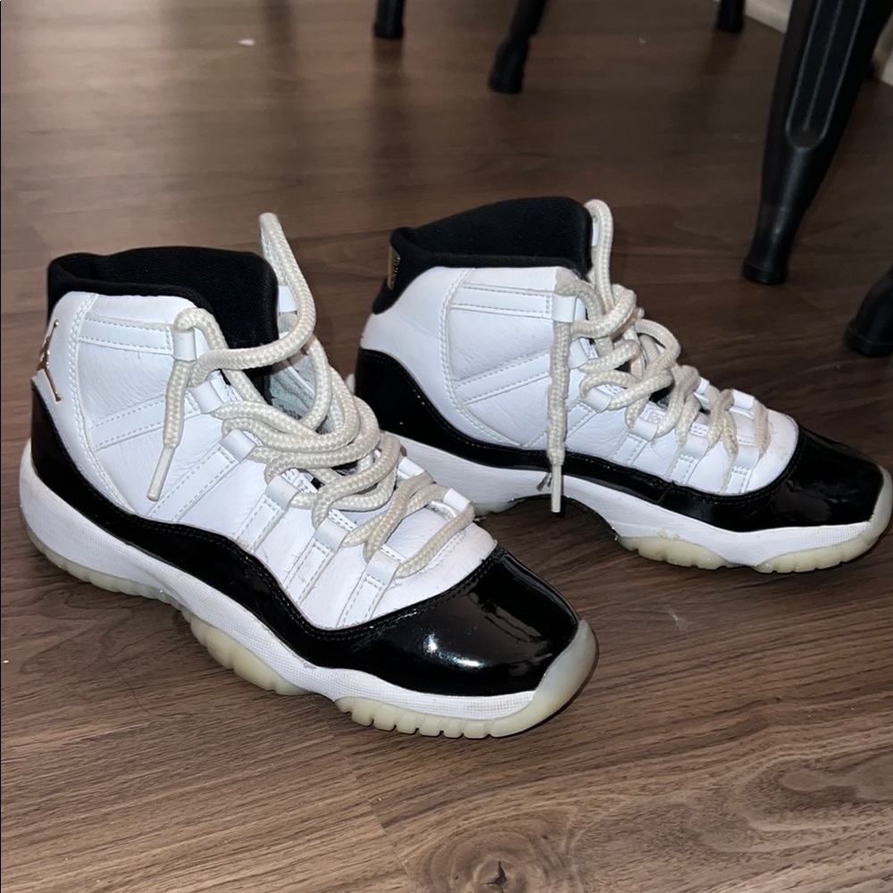 White and Black High-Top Sneakers